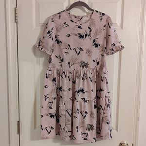 Urban Outfitters Short Sleeved Pink Floral Dress